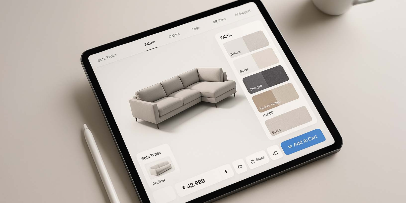 Modern table customization in 3D view