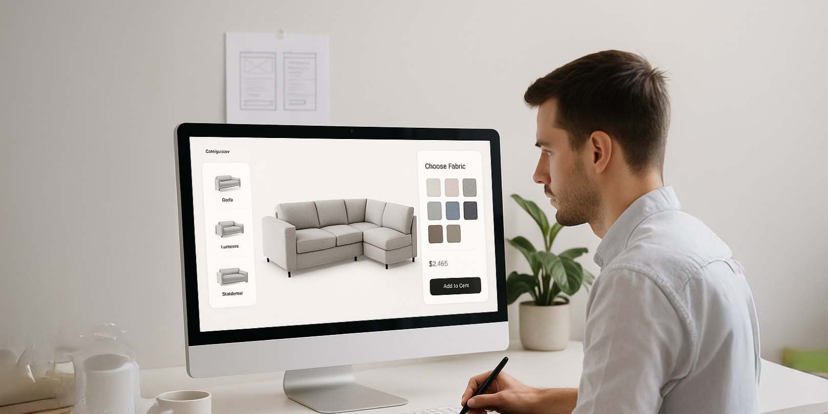 Realistic 3D visualization of furniture set